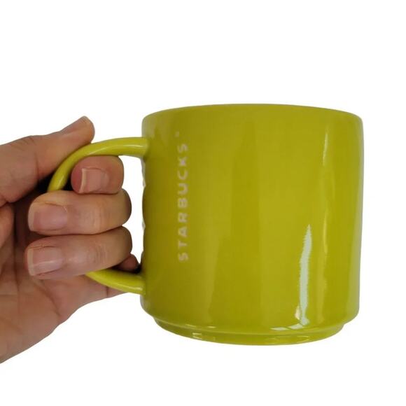 Starbucks Coffee Tea Mug Lime Green Glossy Ceramic Cup 2012 14 oz - Picture 8 of 9